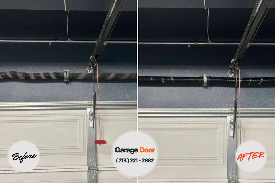 Before and after: garage door repair Manchester, GA